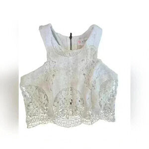 L'atiste by Amy Lace Crochet Crop Top Boho Fairy Size M Zipper